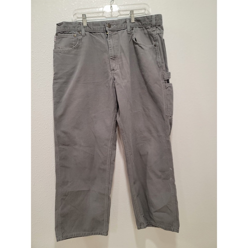 Carhartt canvas gray loose fit 40x30 jeans good shape cargo pockets